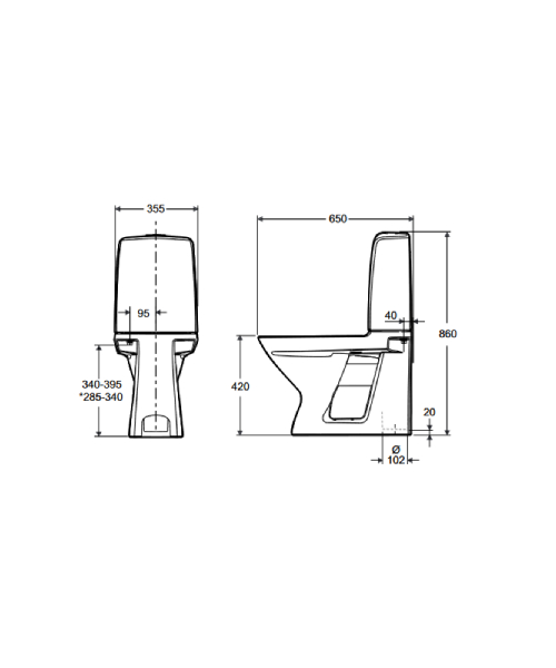 IFÖ - Spira gulvstående toilet uden skjullekant, med skjult S-lås og med batteri sensor skyl, hvid