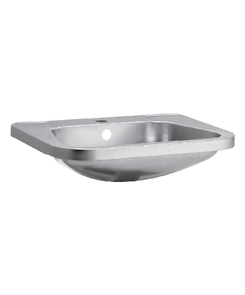 Intra - Juvel RS72 håndvask, med hanehul og overløb, 560mmx420mm, rustfri stål