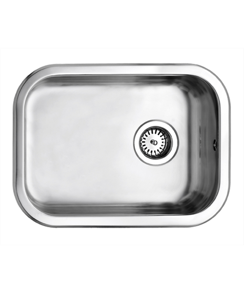 689171404 Alterna - Uni køkkenvask 480x340mm poleret, med strainer, til nedfældning GodrumsVVS.dk Alterna - Uni køkkenvask 480x340mm poleret med strainer, til nedfældning
