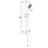 Alterna - Image brusersæt 3-jet, håndbruser ø110mm, superflex bruserslange 1500mm, krom