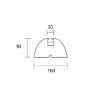 Altech - Basic montageblokke med aluskinne, 600 x 160 x 95 mm, bæreevne 400 kg