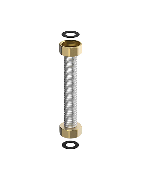 Flamco - stålflex tilslutningsslange 1.1/4" DN 25 x 500 mm, rustfrit stål 306L (1.4404)