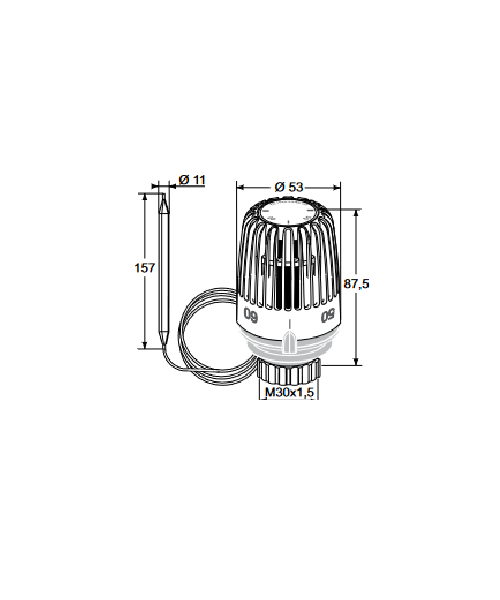 TA - termostat med fjernføler til dykrør, 2 m, 40 - 70 grader, cm Godrumsvvs.dk TA - termostat med fjernføler til dykrør, 2 m, 20 – 50°C