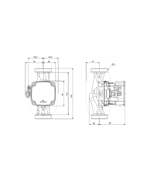 Grundfos - ALPHA2 GO cirkulationspumpe 15-60, 130 mm, 1x230V, 6H