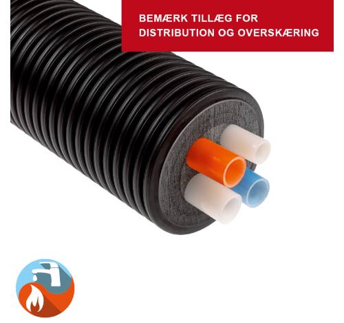 Præ-isoleret rør QUADRUPLE 160/2x32H+25S+20S