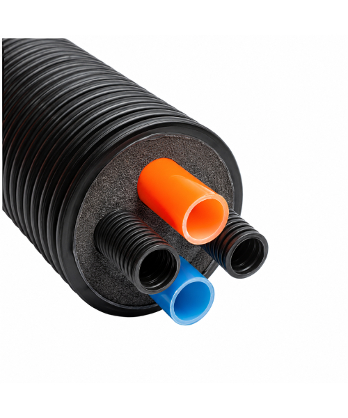 Præ-isoleret rør DOUBLE VP 140/2x32H+2x32E, 15m