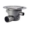 Purus Multiflex gulvafløb med vandret Ø75 mm afløb og 3 sideindløb samt smøremembran. Til beton & fliser. PP plast Purus - Multiflex gulvafløb med vandret Ø75 mm afløb og 3 sideindløb samt smøremembran