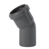 Unico bøjning med muffe grå PP 110, 75, 50 mm 30gr Unico - bøjninger med muffe, PP, 30°, grå