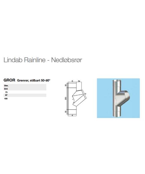 Lindab - GROR grenrør, stål