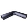 Prefa - gering 1/4 rund, indvendig, sort aluminium