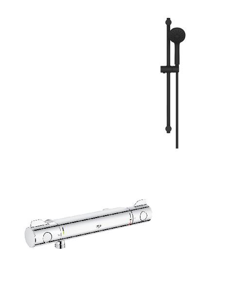Alterna - Image brusersæt 3-jet, håndbruser ø110mm, superflex bruserslange 1500mm, krom