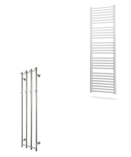 Alterna - Ace håndklæderadiator 1200x500 mm, helt runde rør, krom