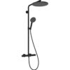 hansgrohe Raindance Alive S Puro Showerpipe 300 1jet EcoSmart termostat, Mat sort Hansgrohe - Raindance Alive S Puro Showerpipe 300 1jet EcoSmart termostat, brusesæt