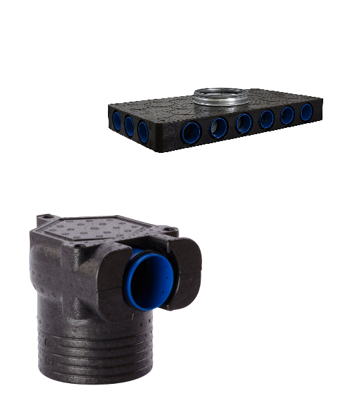 Air Connection - lyddæmper med 25mm isolering, med tilslutning i muffemål