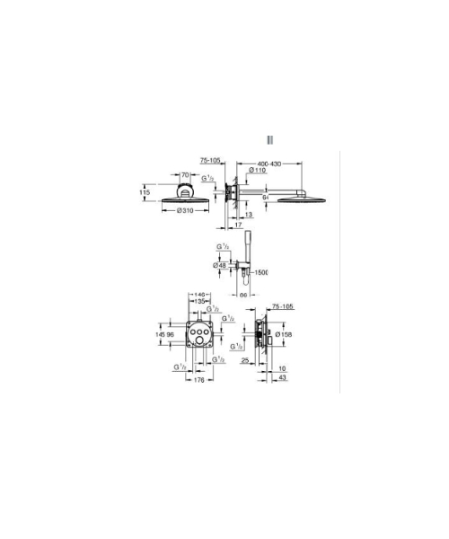 Grohe Precision SmartControl indbygget brusesystem med Vitalio Smartactive 310, krom