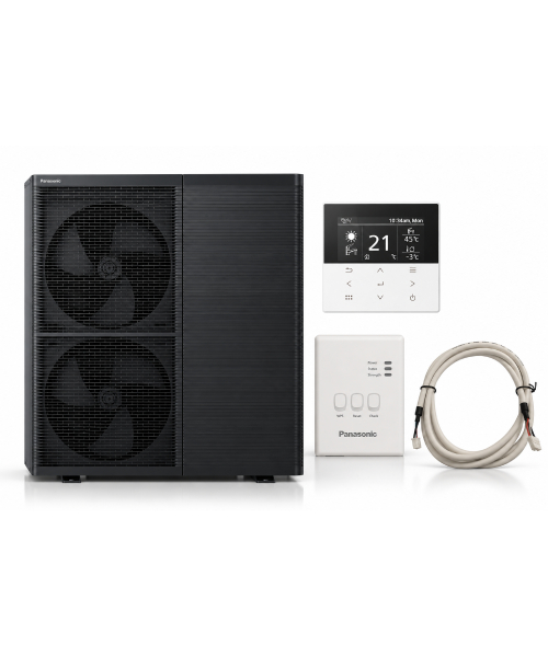Panasonic 9kW varmepumpe luft til vand, M-gen, R290, 4-i-1 sæt